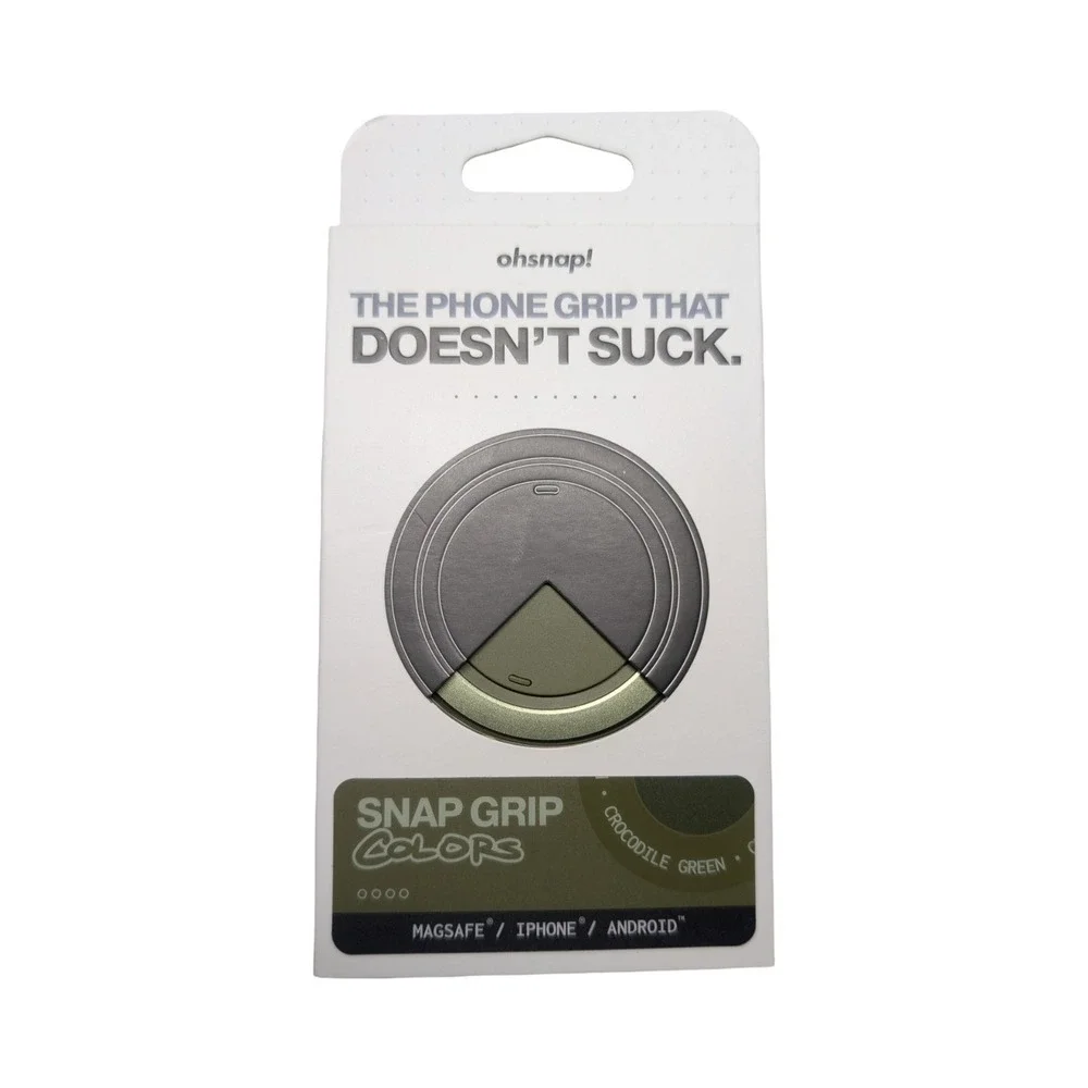 Gg1-O OhSnap Magnetic UltraThin Grip & Stand Magsafe Charge-thru Crocodile Green